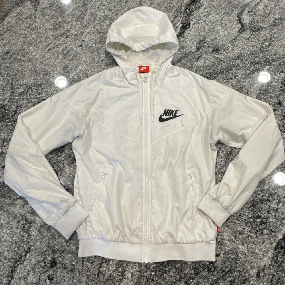 Nike Full Zip‎ Windrunner Hooded Windbreaker Jacket - Sail Off White Medium #576